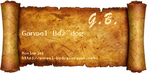 Gansel Bódog névjegykártya